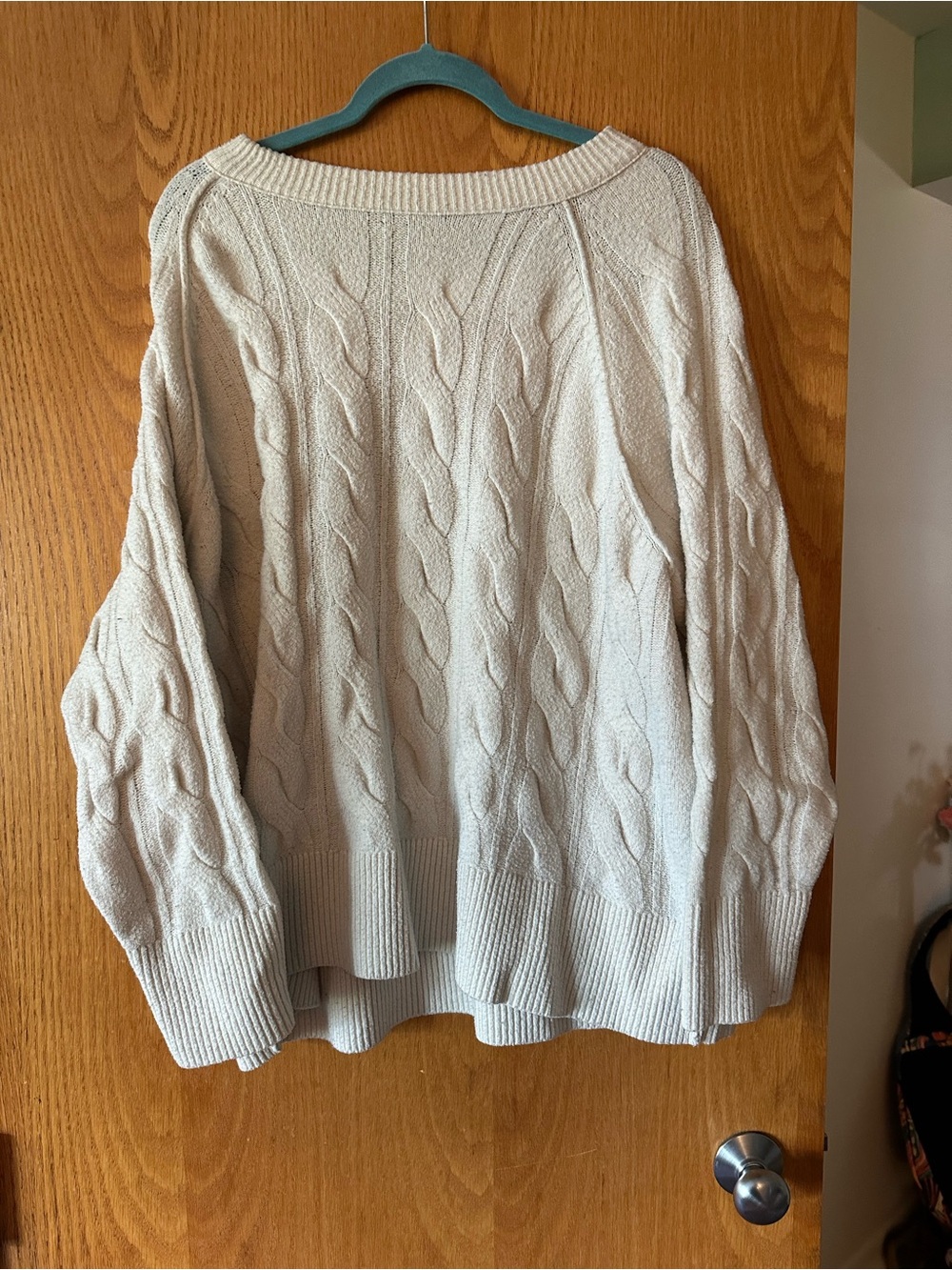 aerie Cream Cable-Knit Sweater